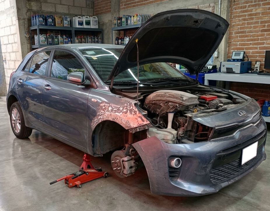 Antes de reparación de carrocería y pintura automotriz en Tuxtla Gutiérrez